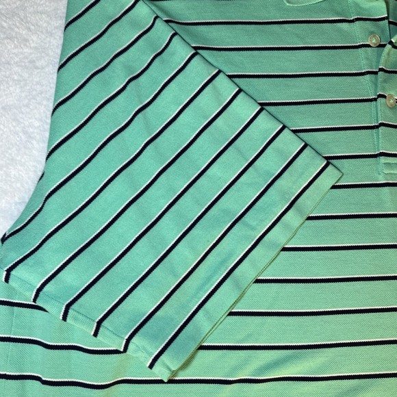 Men's XL Polo Golf Mint Green/Stripe Performance Short Sleeve Shirt - Picture 12 of 13